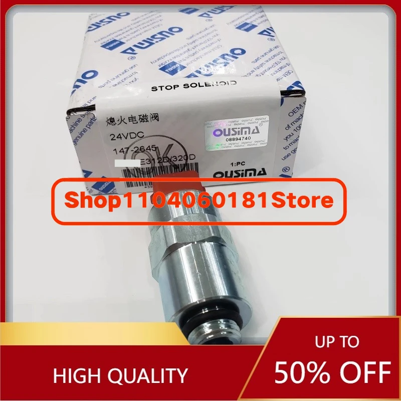 E312D E313D2GC E320D2GC High Quality Excavator Flameout Solenoid Valve Oil Cut-Off Valve 147-2645