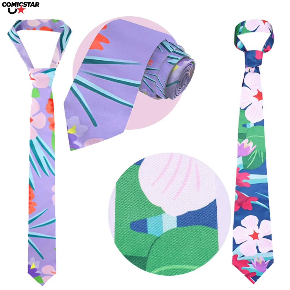 Nick Wilde-corbata para Cosplay, accesorios para disfraz, corbatas de zorro de dibujos animados, disfraz de Halloween para hombres y mujeres, corbata informal Floral de estilo hawaiano