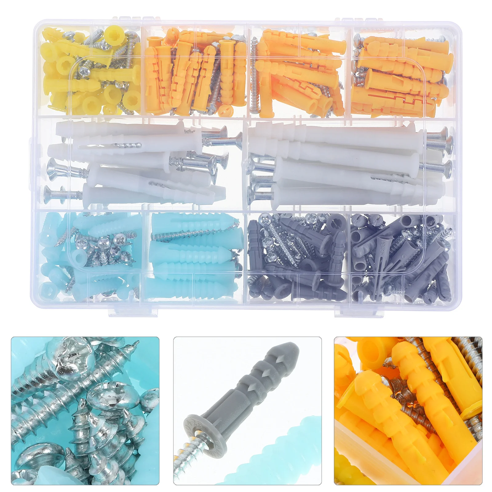 

1 set 1 Set Drywall Screws Kit Heavy Duty Self-Tapping Wall Anchors For Plasterboard Fixing Shelves Mirrors Mounts Expansion