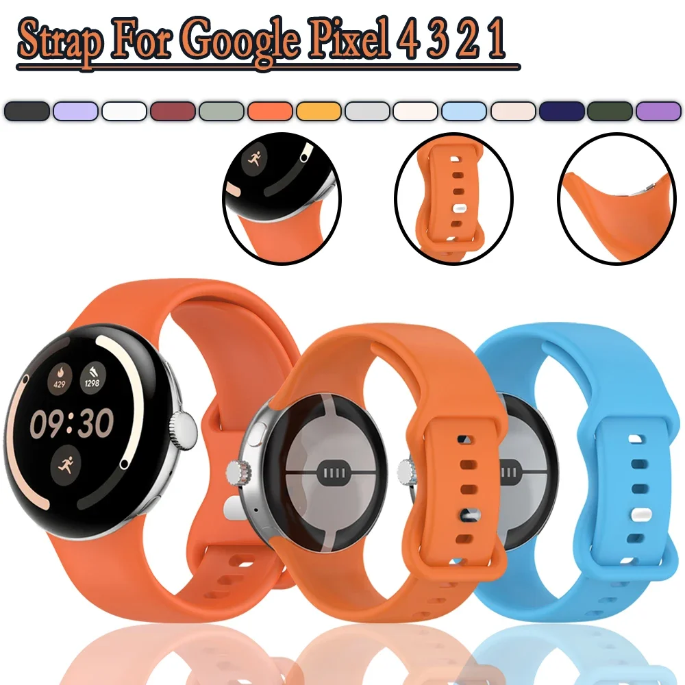 

Силиконовый ремешок для Google Pixel 4 3 45 41 мм, спортивный дышащий сменный браслет для Google Pixel 4 3 2 1 41 мм, мужской и женский ремешок