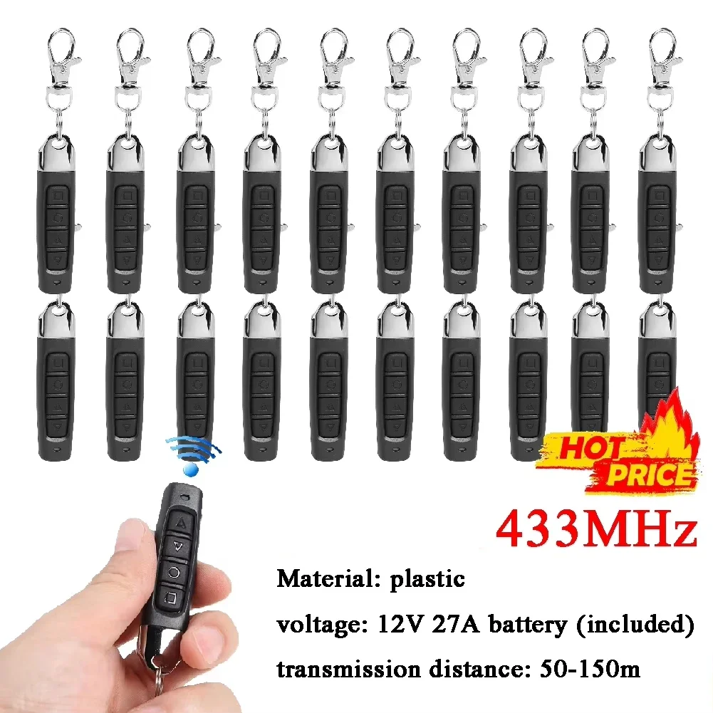 433MHz 4-Button Remote Control Duplicator 1/50PCS Clone Cloning Code for Car Key Garage Door Gate Opener