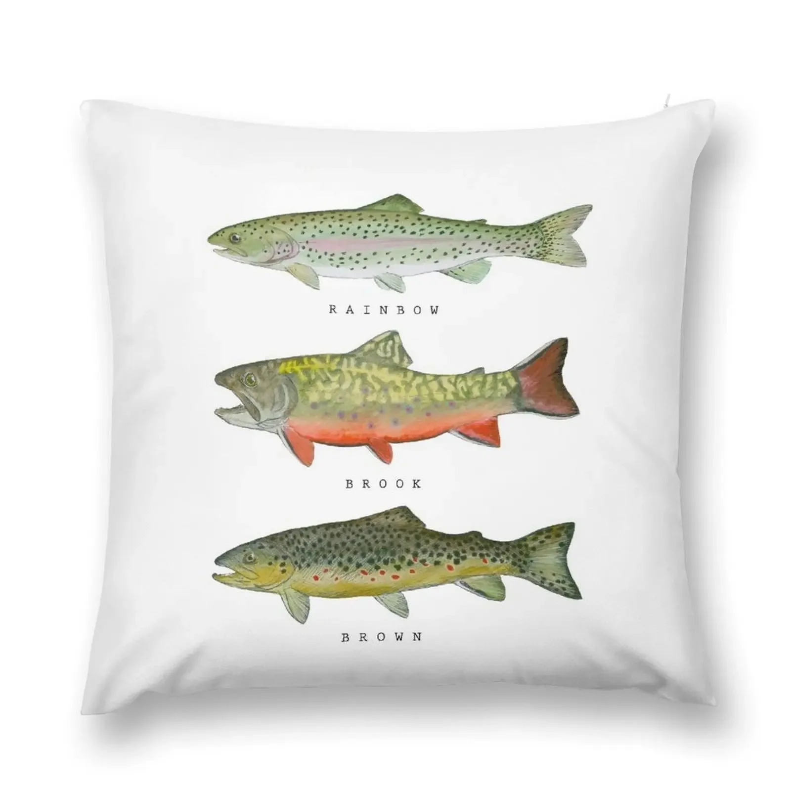 Trout Triad Throw Pillow Pillow Cases Decorative Ornamental Pillow Case Christmas