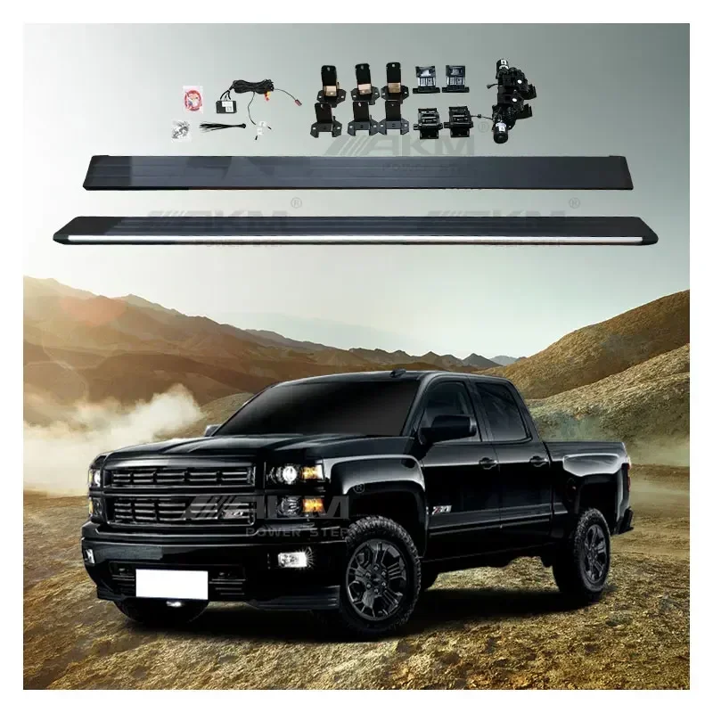 STLFNew style Pickup 4x4 Aluminum six bracket powered steps running boards For Chevrolet SILVERADO side step 2019 - 2023