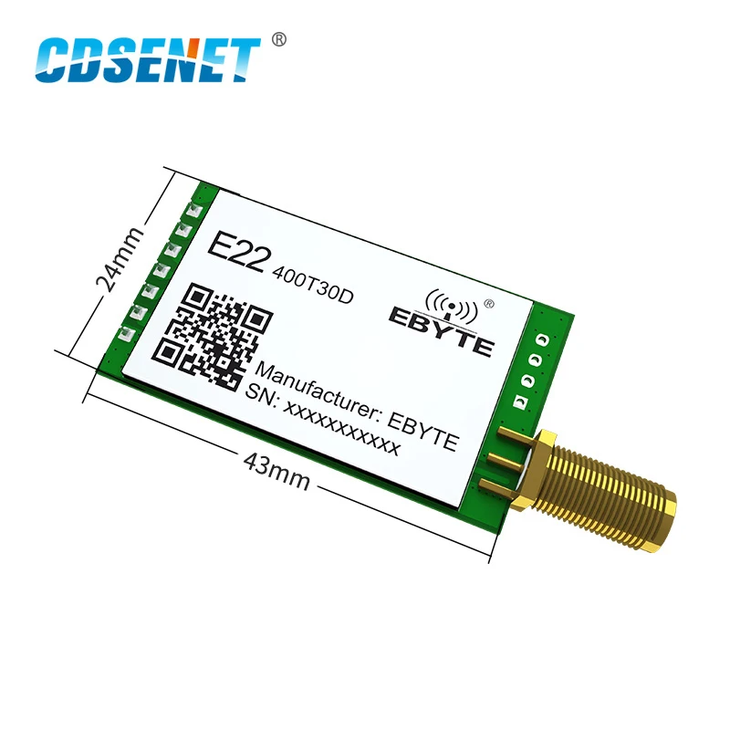5P LoRa Wireless Module 433MHz 470MHz 490MHz CDSENET E22-400T30D 30dBm 10km UART RF Chip Transceiver Receiver Transmiter