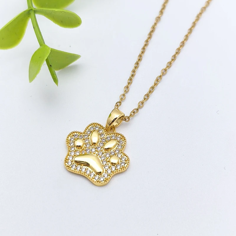 Stainless Steel Necklace for Women Luxury Unique Design High-End Feelings Adjustable Clavicle Chain Cute Cat Paw Pendant Jewelry