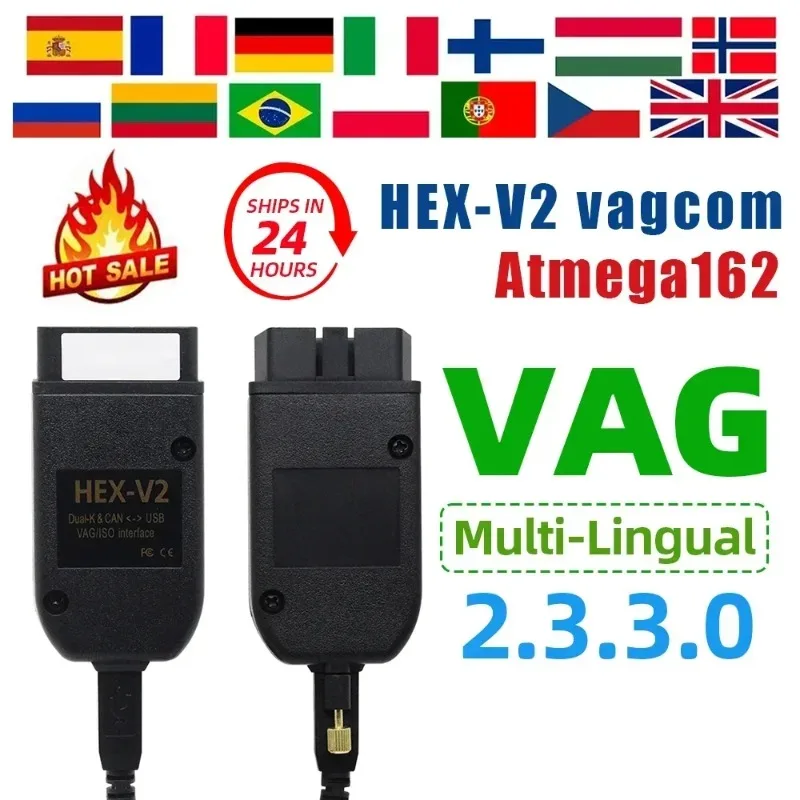 

2025 VCDS VAGCOM Interface VCDSCAN HEX V2 Update 23.3.3 FOR VW For AUDI Skoda Seat Multi-Language Car Diagnostics Tools