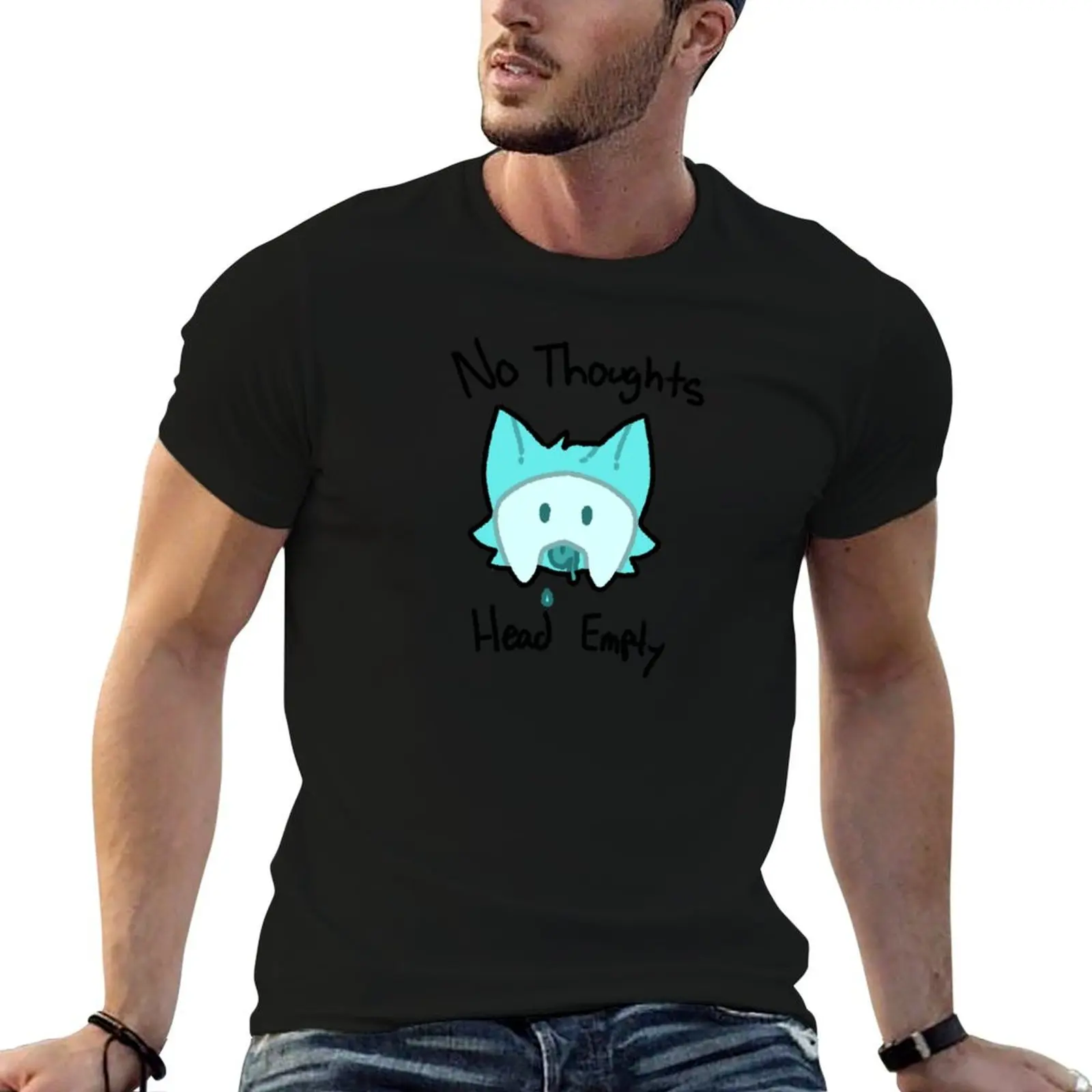

t t man Slime head empty) casual T-Shirt (No man Pup shirt graphic shirt thoughts,