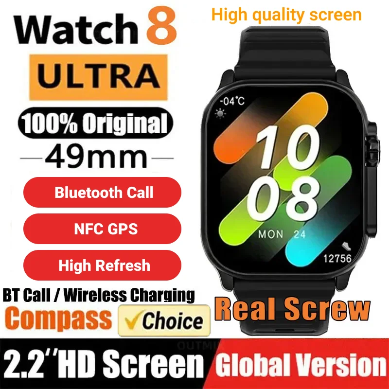 2024 Newest IWO Ultra 9 Gen 2 Smart Watch Men 49mm 2.2 Inch HD Screen GPS NFC Waterproof Smartwatch Sports Fitness Watch PK HW8