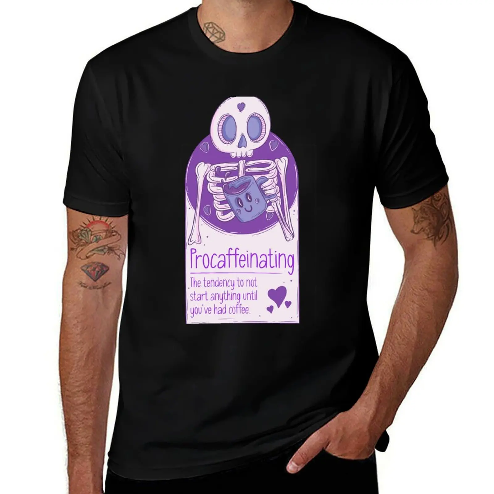 

Procaffeinating: Skeleton's Brew T-Shirt man t shirt luxury cotton tshirt 100% man t shirts for men T-Shirt