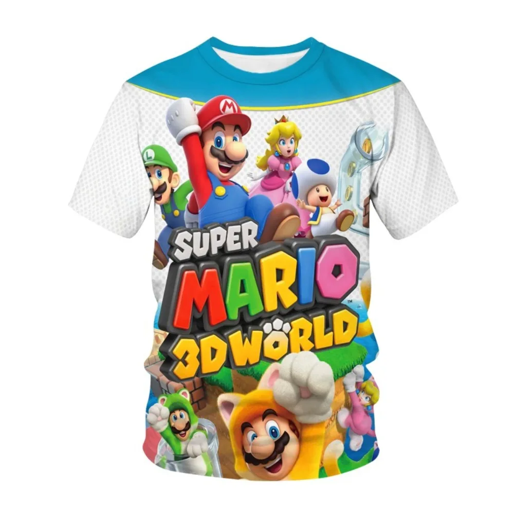 

Baby Boys Girls T Shirt Cartoon Super Mario T-shirt Kids Short Sleeve Tee Children's Clothing Tops Girls Clothes 3 to 14 years