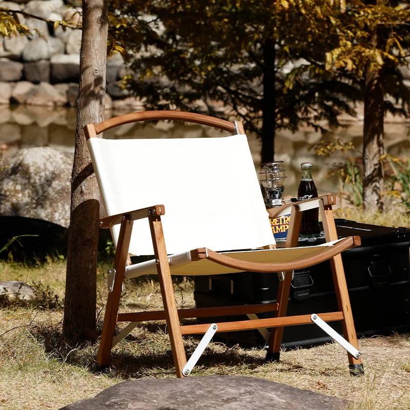 Outdoor Folding Chair Portable Beech Wood Chair Fishing Folding Stool Outdoor Portable Solid Wood Stool