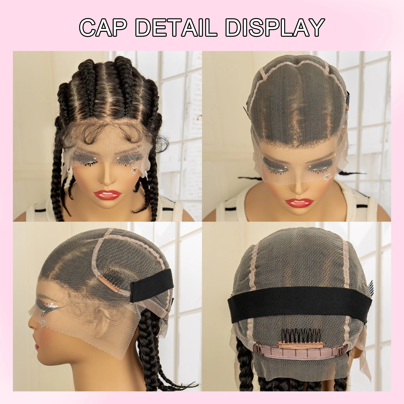 Synthetic Full Lace Cornrow Box Braids Wig 14Inches Short Braided Lace Front Wigs for Women Jumbo Knotless Box Braid Lace Wigs