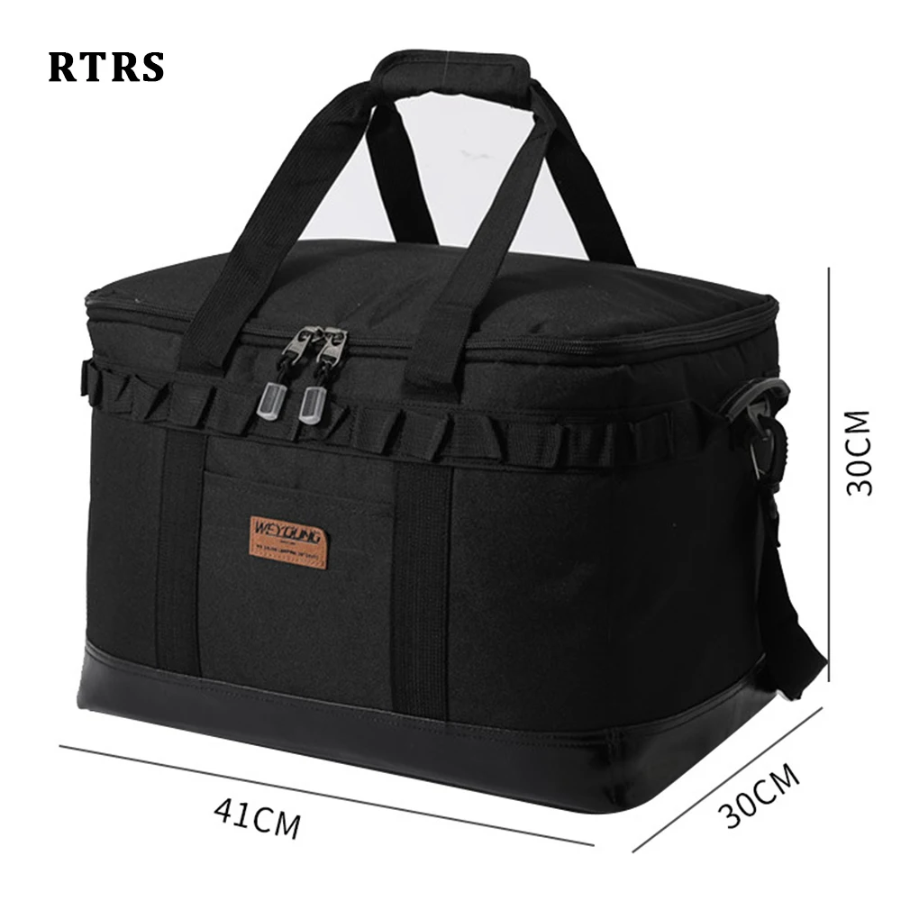 Cooler Bag with Hard Liner Large Insulated Picnic Lunch Bag Box Cooling Bag for Camping BBQ Family Outdoor Activities