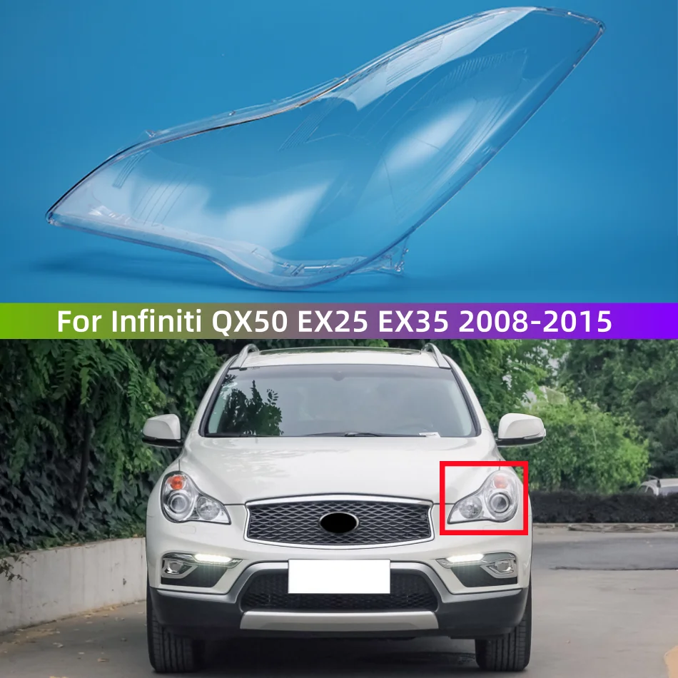 

For Infiniti QX50 EX25 EX35 2008 to 2015 Car Gadgets Front Lamp Lens Replace The Original Lampshade