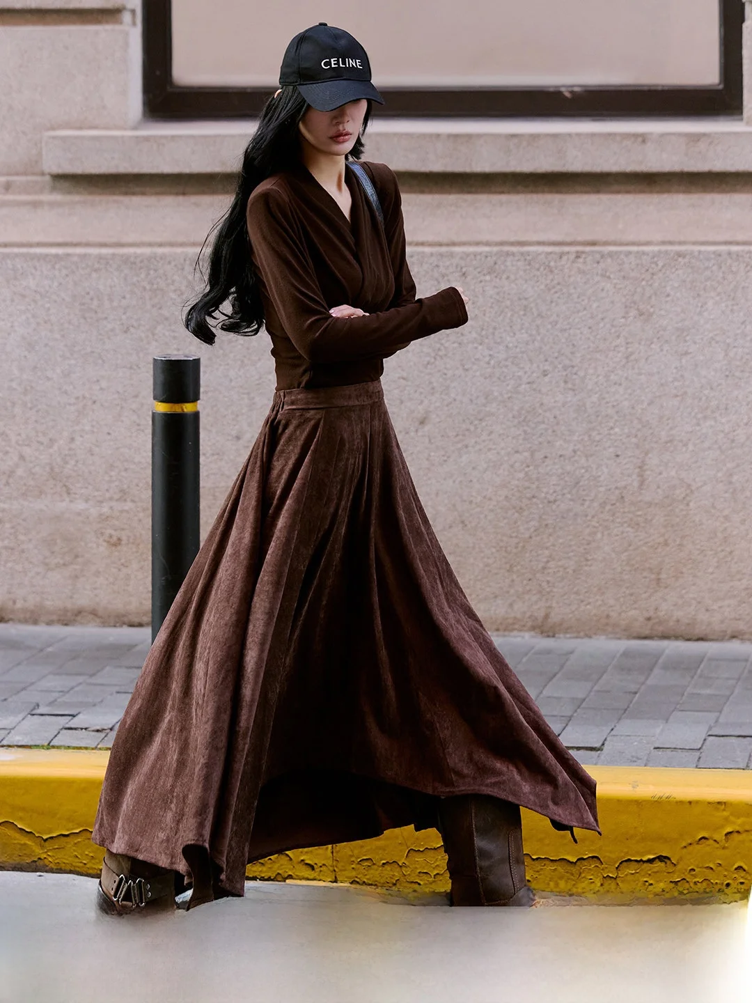 

Юбка женская Luna7xi, высокая талия, А-силуэт, мягкая, комфортная, в корейском стиле, из полиэфирного волокна, с асимметричным подолом, средней длины