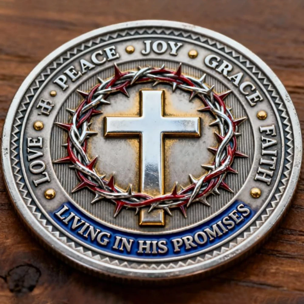 Faith-Based Challenges Coin For Daily Encouragement Meaningful Present For Believers. Study Desk