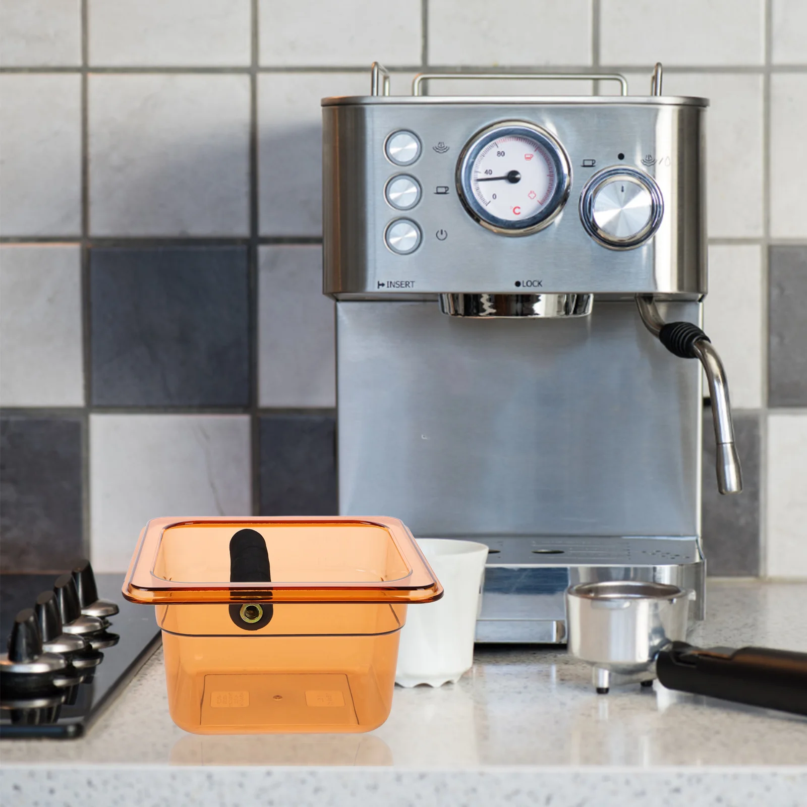 

Coffee Stainless Steel Large Capacity Anti-Slip Splashproof Modern Design Espresso Grounds Container For Home