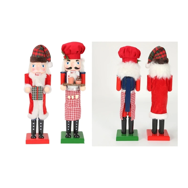 Christmas Decoration Hand Painted Nutcrackers Soldier Figurine Baker Puppet Ornament for Table Centerpiece