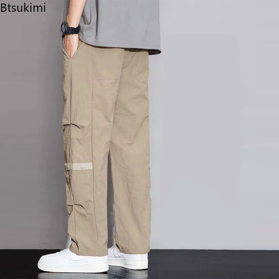 Cargo Pants Men's Spring and Summer Thin Sport Climbing Pants Straight Leg Mountain Casual Waterproof Quick Drying Wide Leg Long