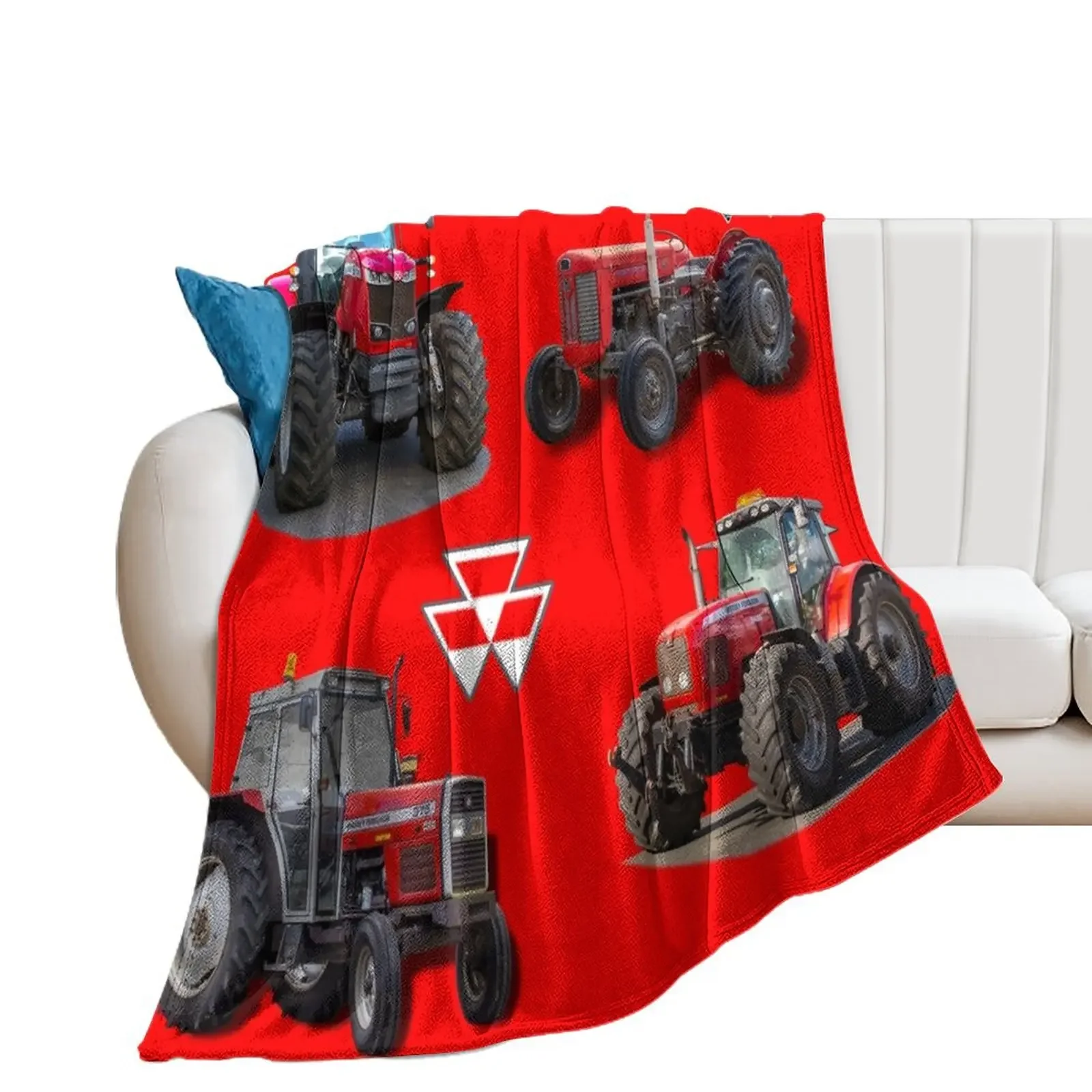 

Red tractors Throw Blanket for sofa Giant Sofa Blankets