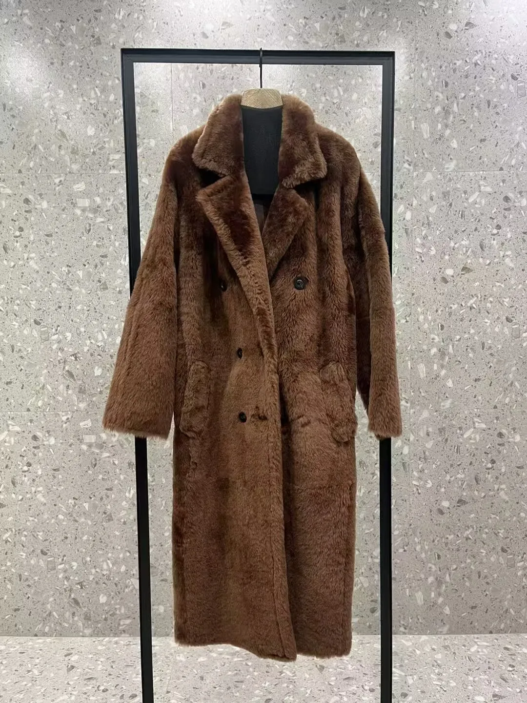 Integrated hair coat winter women high quality coat cashmere leather lining