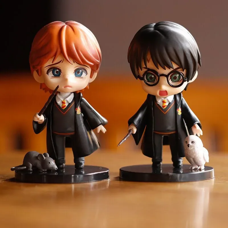 Harry Potters Figures Anime Q Version PVC Doll Toys Movies Car Cake Decoration Children Birthday Christmas Gift