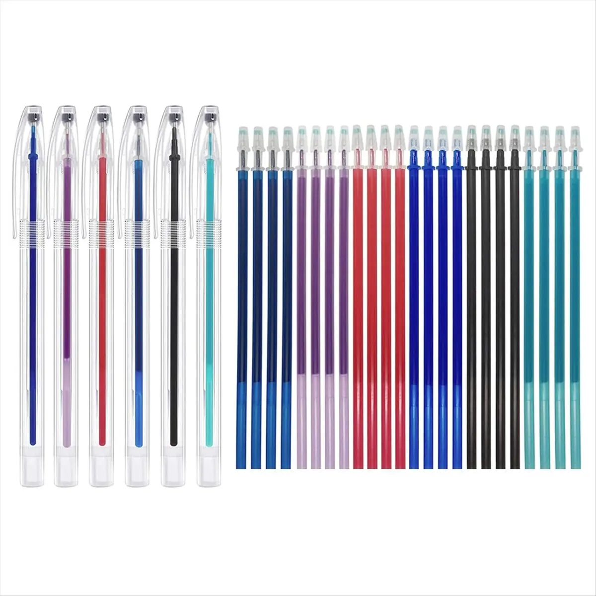 TOP RATED~6 Heat Erase Pens Fabric Markers with 24Refills, Fabric Markers are Suitable Forquilting Supplies, Sewing Supplies