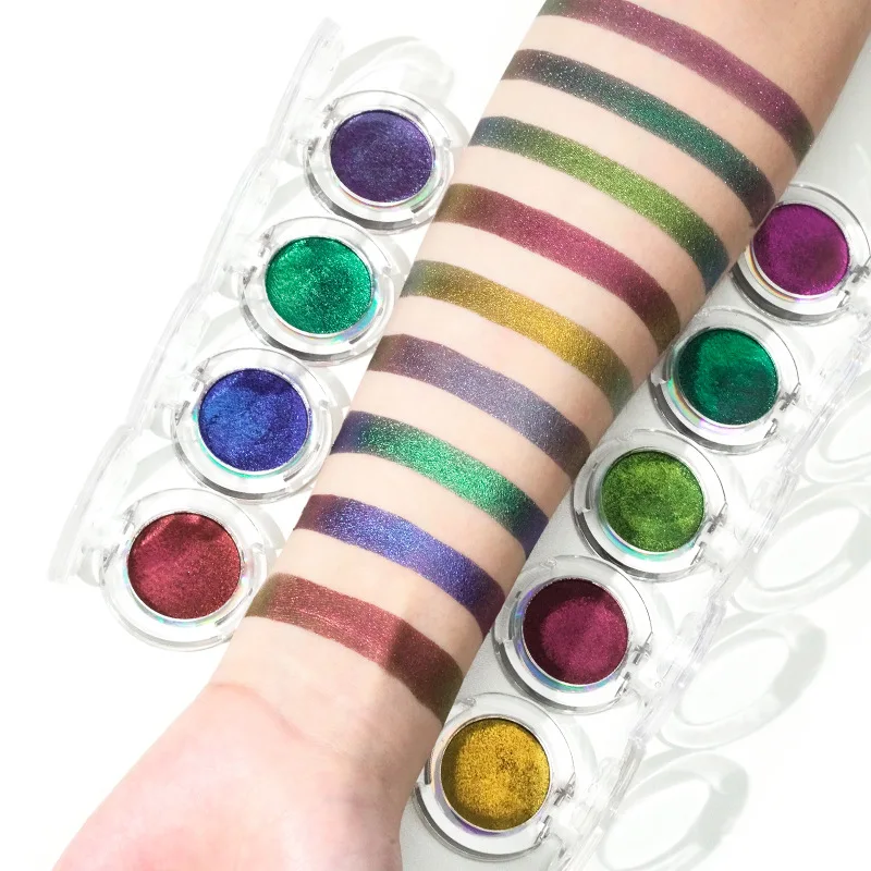 

Single Eyeshadow Palette Private Label Cosmetics Multichrome Chameleon Eyeshadow Pigment Makeup Wholesale 30pcs/lot