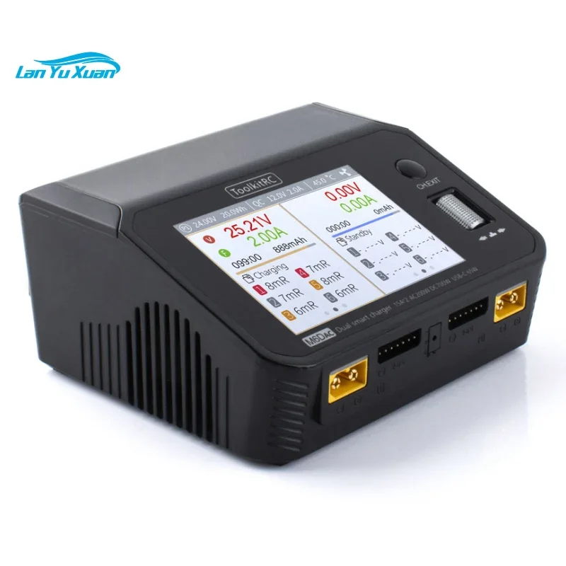 ToolkitRC M6dac Dual Channel RC Model Aircraft Battery Charger Smart Discharger AC 200W DC 350WX2 15A for 1-6S Lipo