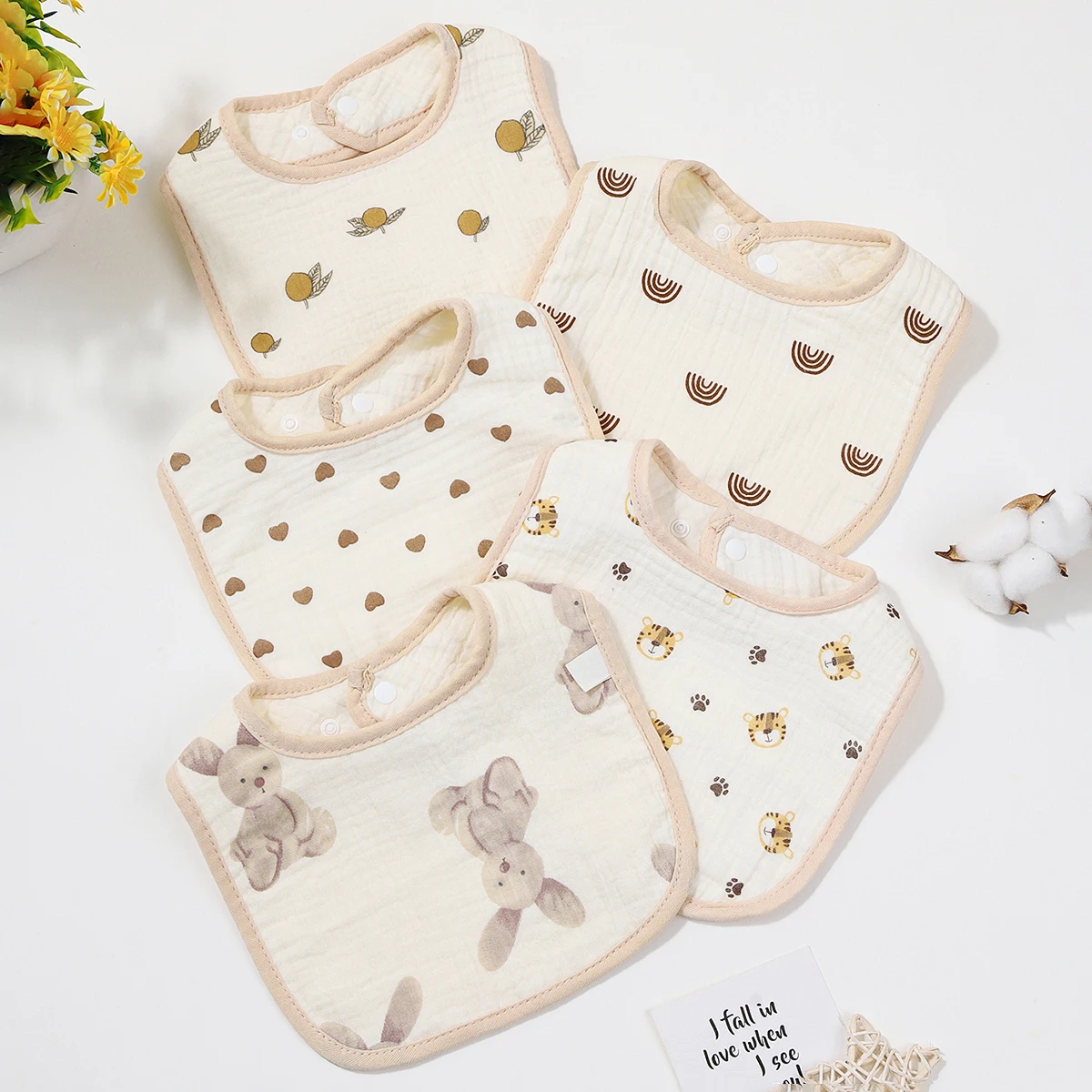 

3pcs Newborn Bibs Baby Infant Bib Cotton Burp Cloths Bandana Toddler Kids Boy Girls Feeding Saliva Towel Baby Stuff New Arrivals