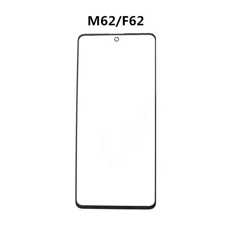 Penutup luar kaca, layar luar untuk Samsung Galaxy M02 M12 M22 M32 M42 M62 depan Panel sentuh LCD Display suku cadang pengganti + OCA