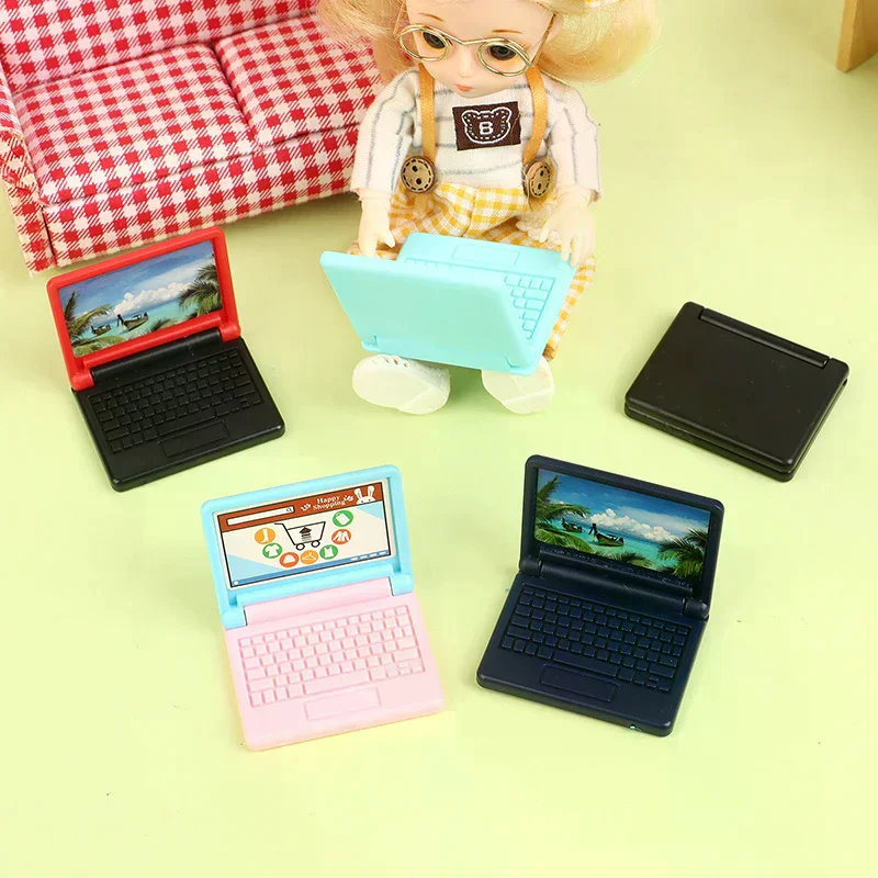 Dollhouse Toys Model 12 Office Computer Laptop Dolls House Decoration Accessories 1/12 Perfect Gift For Kids High