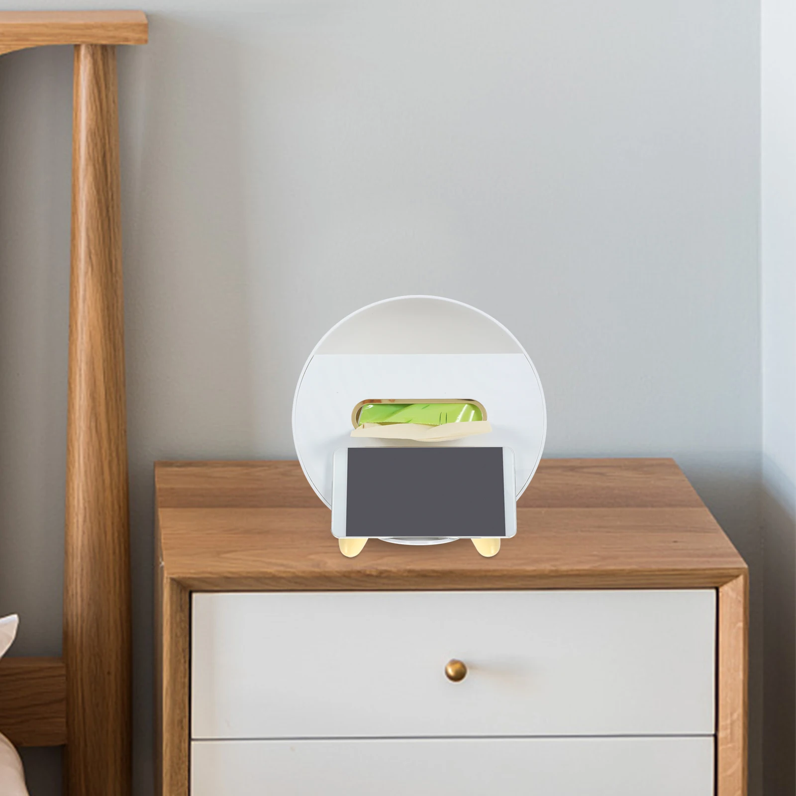 

Multifunctional Tissue Box Smooth Surface Paper Towel Dispenser Napkin Storage Desktop Holder Green Texture Small Trash Can