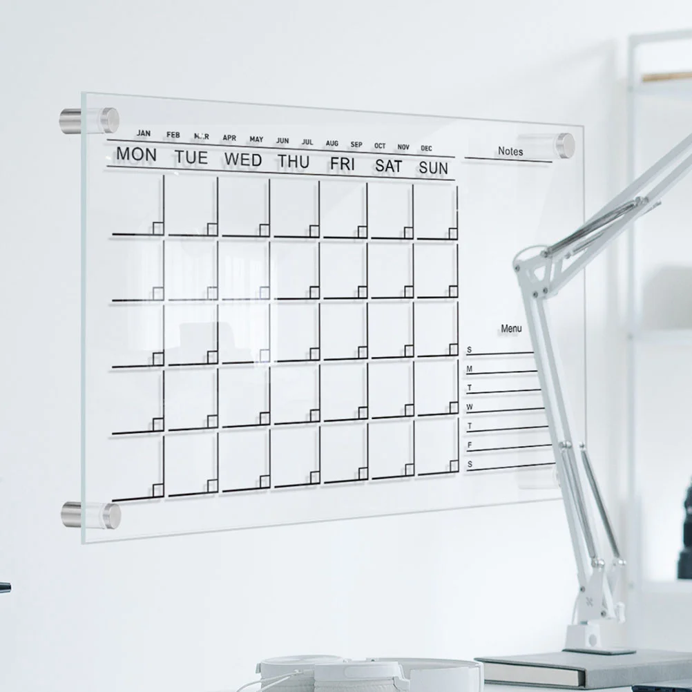 Home Sign Acrylic Wall Calendar Whiteboard Monthly Glass Chore Chart Reusable Rv Fridge Memo Boards Weekly Planner