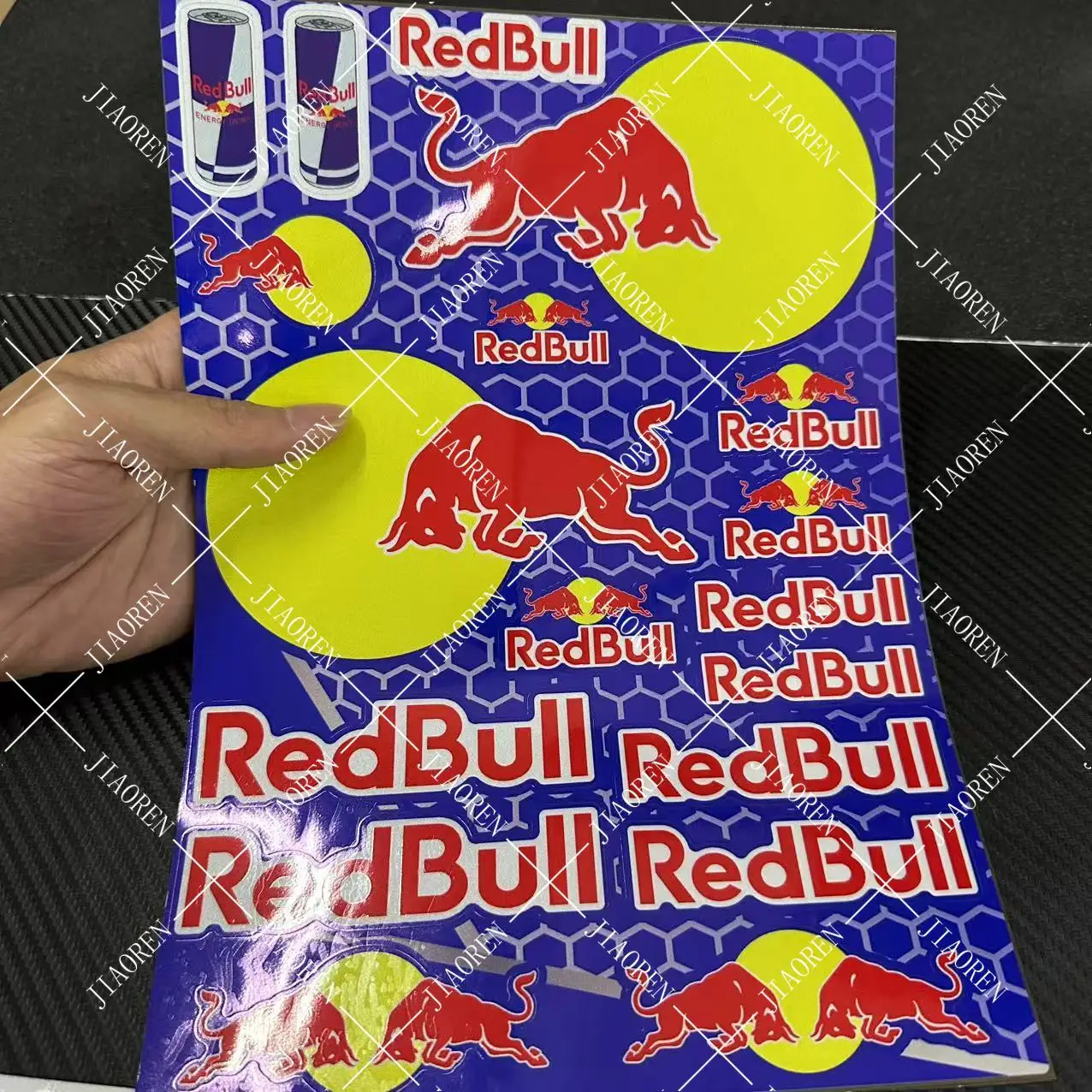 

Новая виниловая наклейка с красным быком и логотипом на бак мотоцикла # 2