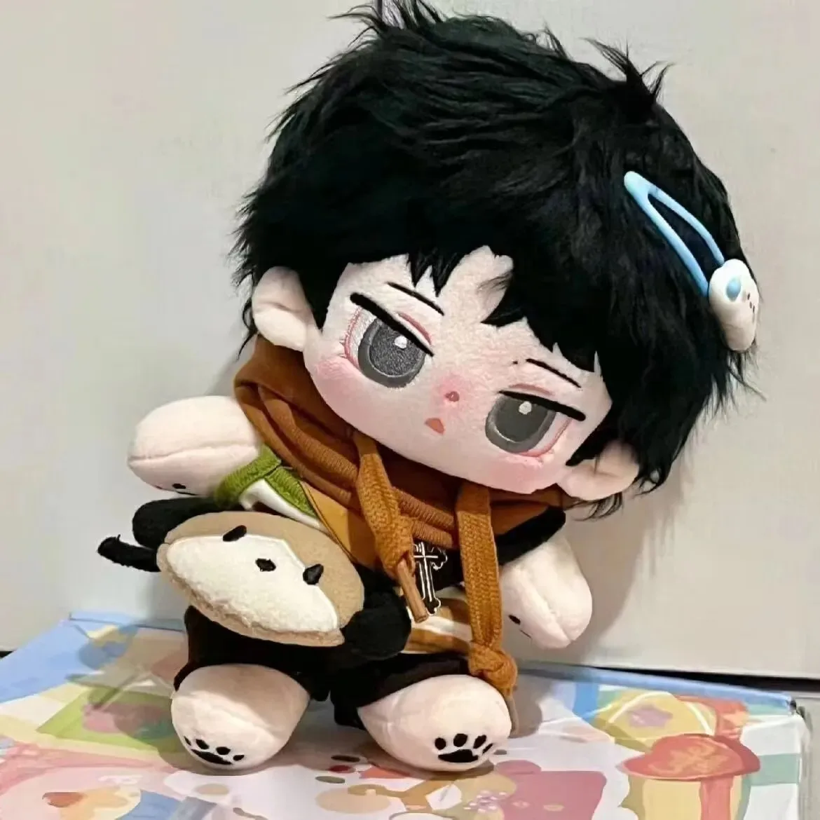 Anime Game Wang Yibo Handsome Cosplay Plush Doll With skeleton Body 20cm Dress Up Clothes Outfit Stuffed Toys Cute Gift MDZS