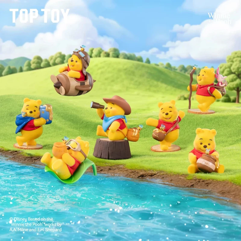 

Winnie the Pooh 100th Year Honey Hunt Series Blind Box Mystery, Cute Cartoon Desktop Figurine Model, Classic Toy Collectible