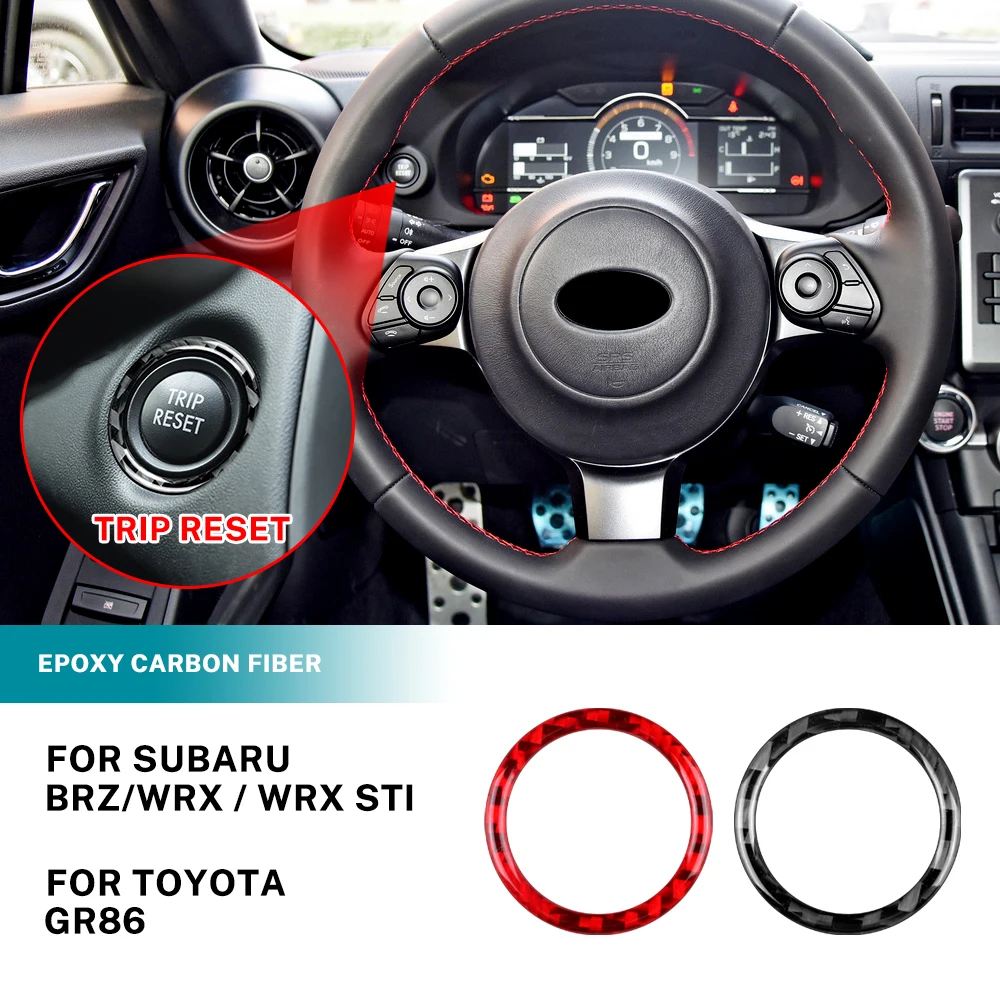 Adesivo in vera fibra di carbonio morbida per Subaru BRZ GR86 2021 2022 2023 2024 Car RHD LHD Trip Reset Button Decor Ring accessori