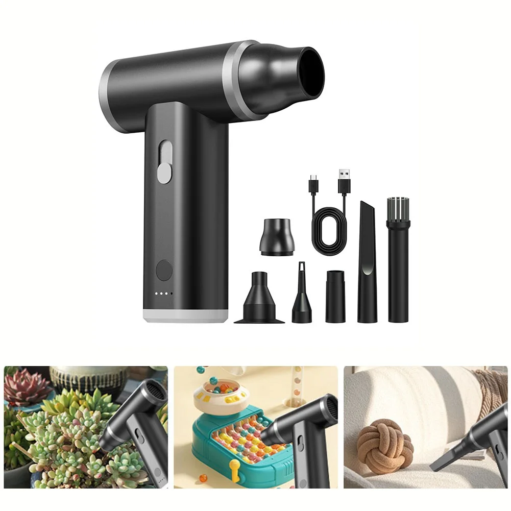 

Outdoor Camping Essentials Electric Air Duster Aircraft Grade Fan Blades Quickly Flash Charging Built-in Battery 4000mAh