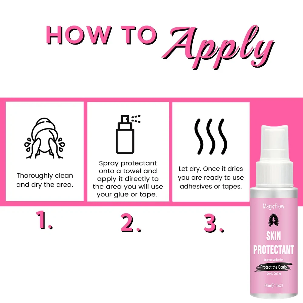 بخاخ حماية للبشرة 60 مل/2 أونصة - يمنع التهيج والحساسية | دروع الجلد من الاتصال المباشر مع غراء الشعر المستعار #4