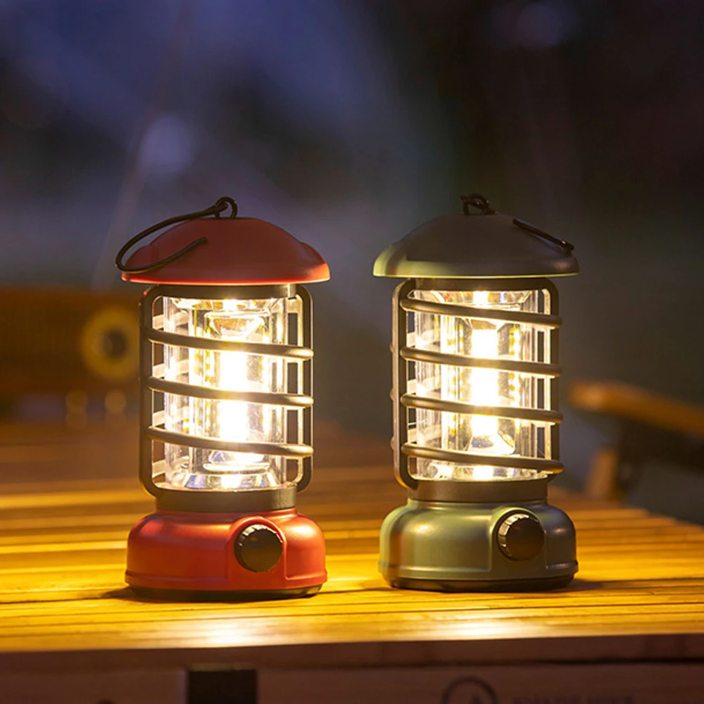 Retro Portable Outdoor Camping Fishing Light Tent Hanging L88 Battery Powered Or Charging Camp Atmosphere Lighting