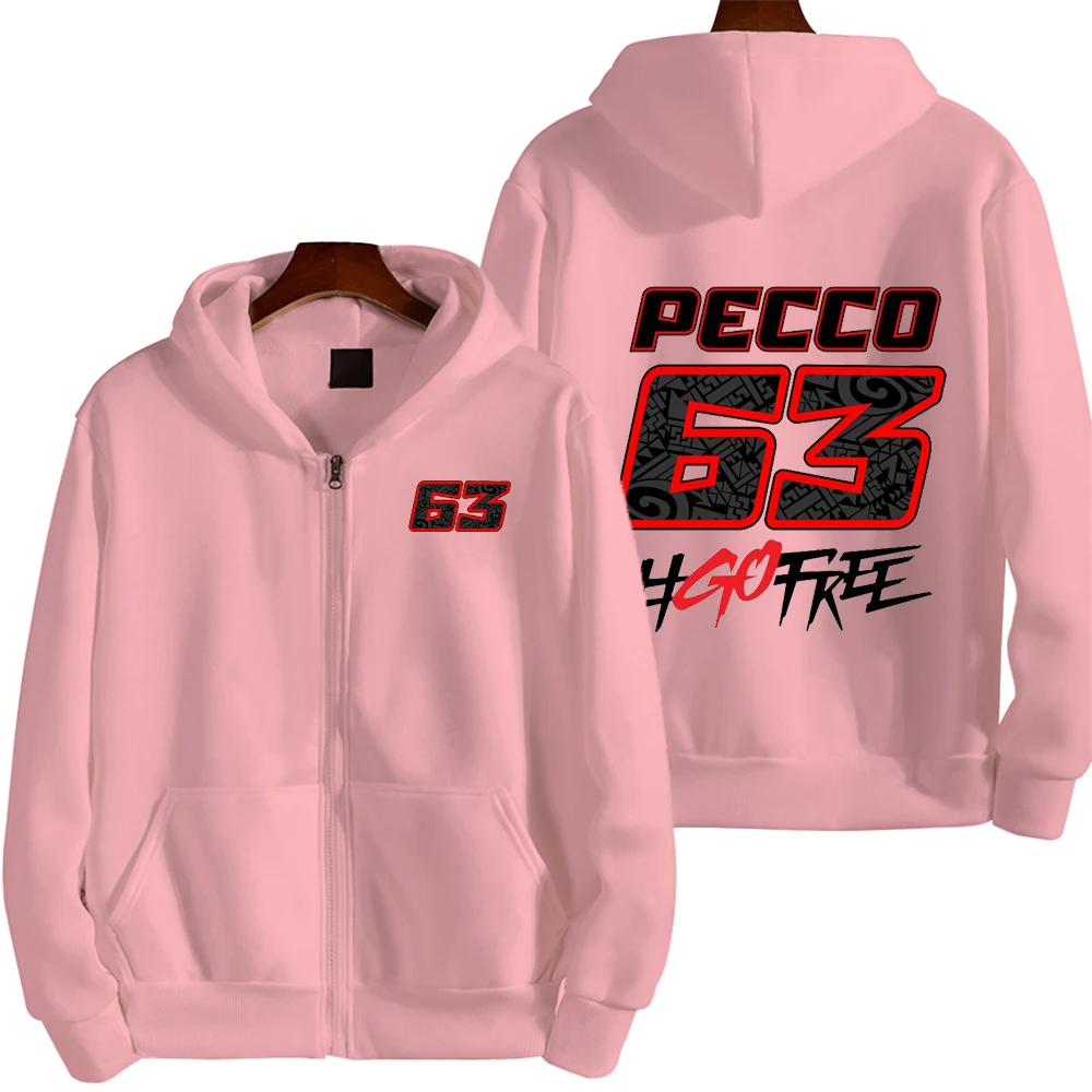 Pecco Bagnaia 63 Racing Motorcycle Team Men Zip Up Hoodie Spring Autumn Fashion Male Sweatshirt New Sport Women Jacket Coats