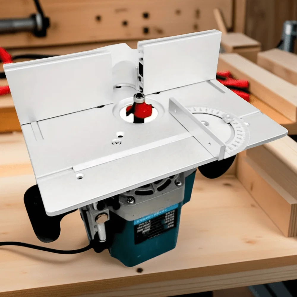 

X8 Aluminium Router Table Insert Plate Woodworking Trimmer Electric Wood Milling Flip Plate with Miter Gauge for DIY Workingbenc