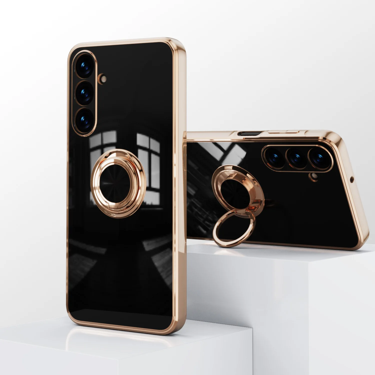 Überzug Metall Ring Halter Telefon Fall Für Samsung Galaxy S26 S25 Ultra S24 FE S23 Plus A07 A17 A06 A16 A26 a36 A56 5G Zurück Abdeckung