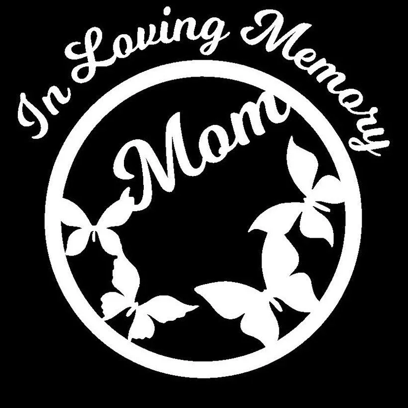 In the memory of love, mom shaped car window commemorative butterfly cute bumper vinyl waterproof accessory stickers