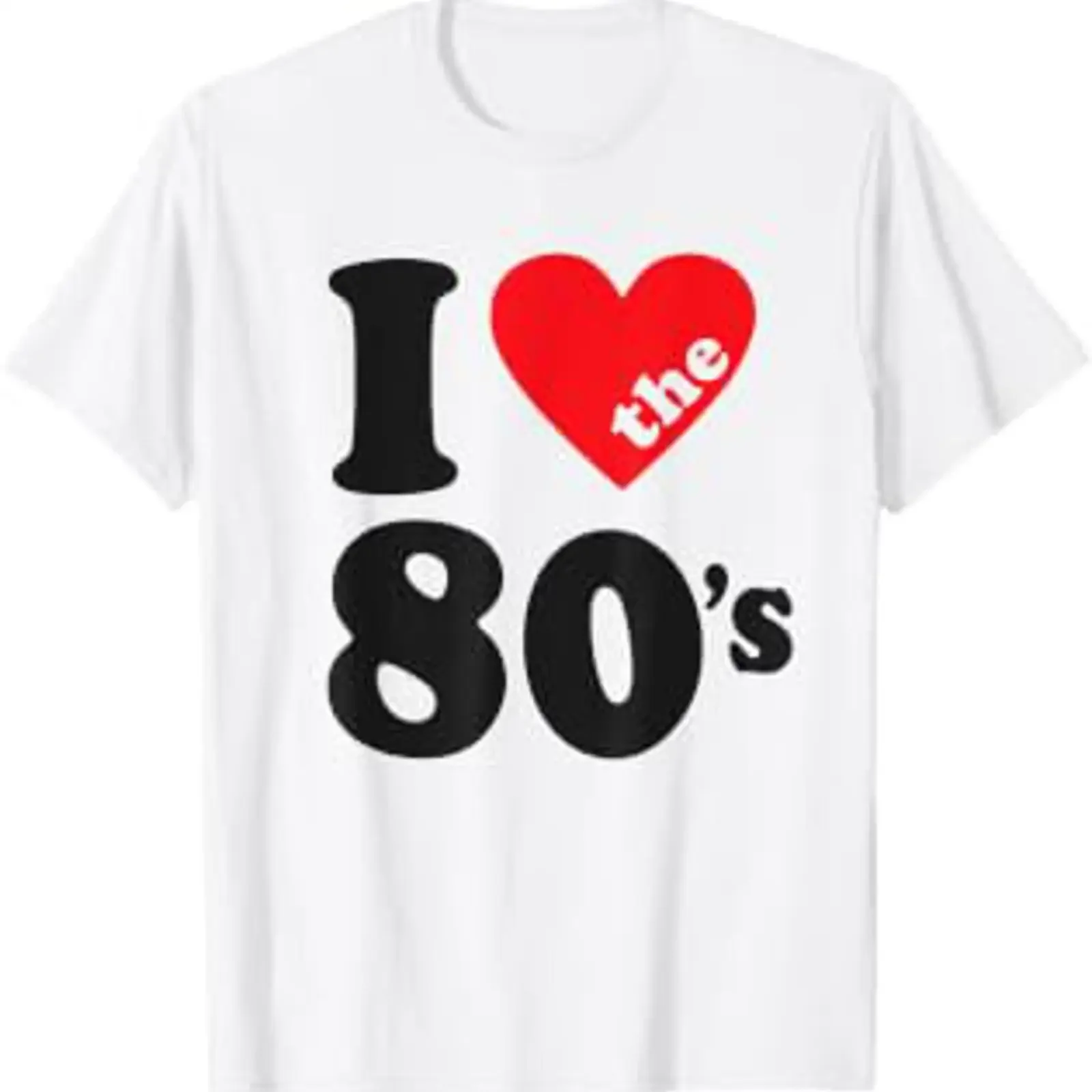 Ich liebe die 80er Retro 80er Motto Party Vintage T-Shirt, Vintage-Waschung, bequem, atmungsaktiv, Designerkleidung
