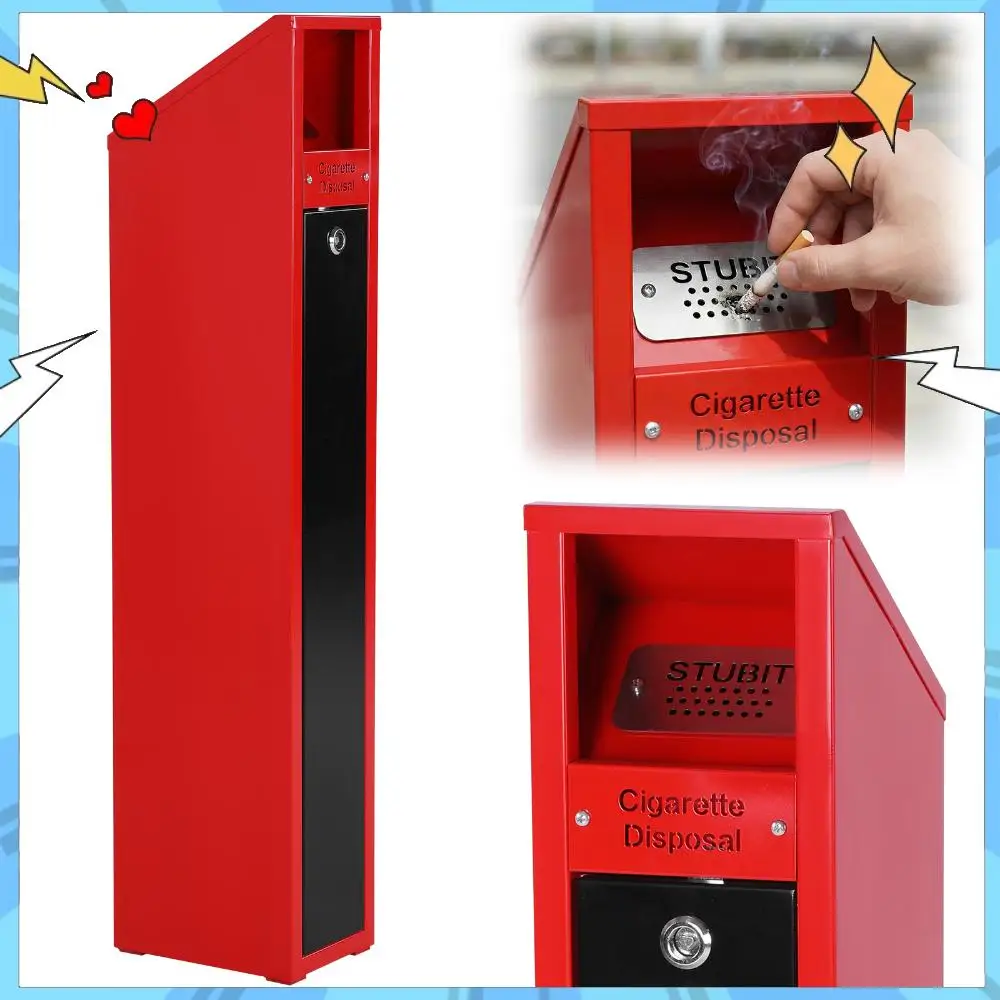 

Металлическая напольная урна для окурков с запирающейся крышкой для ресторанов, баров, магазинов у дома