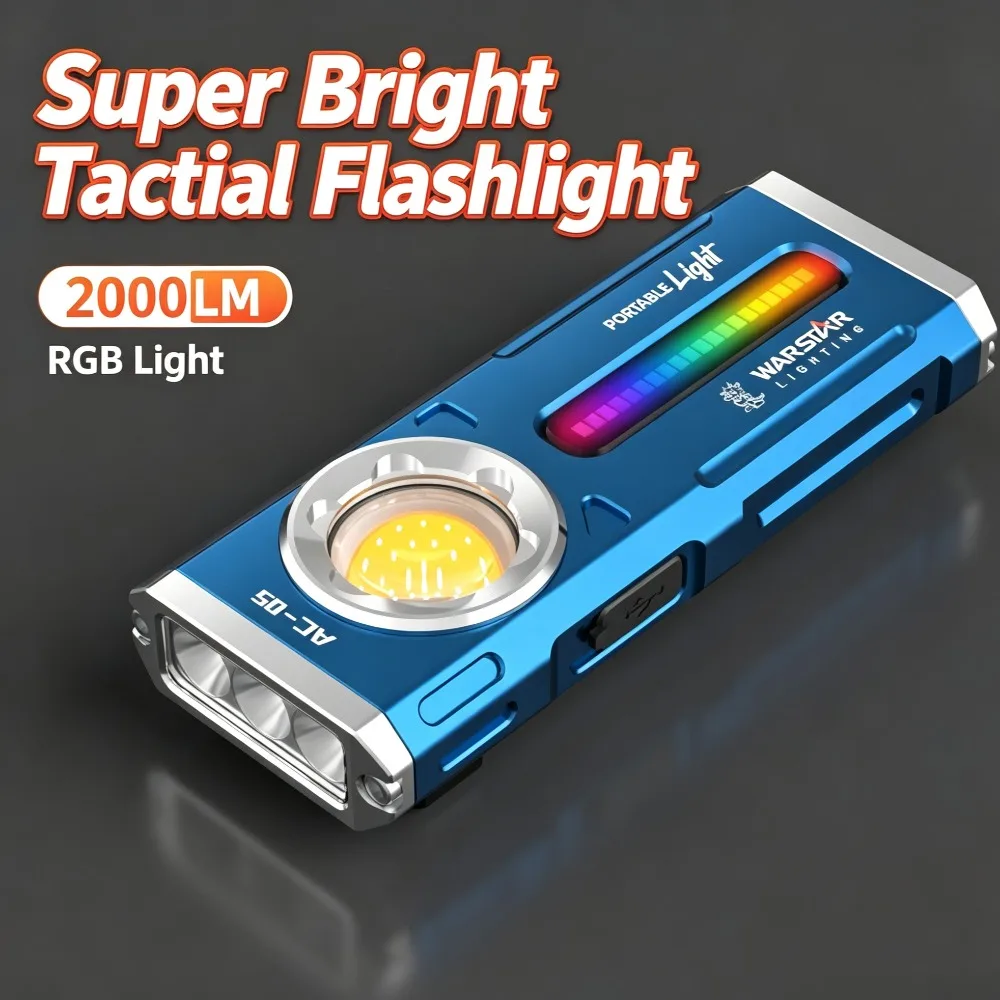 AC05 Portable Flashlight High Bright Long‑Range Waterproof Torch for Outdoor Emergency Night Fishing Daily Lighting