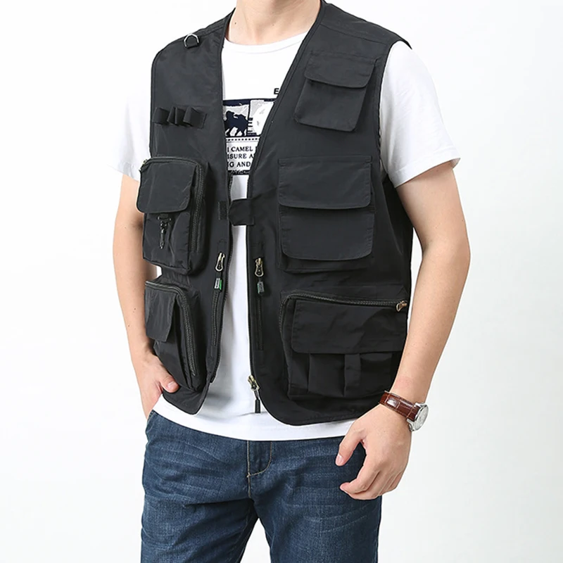 Man Pocket Vest fishing outdoor vest summer travel oversize jacket