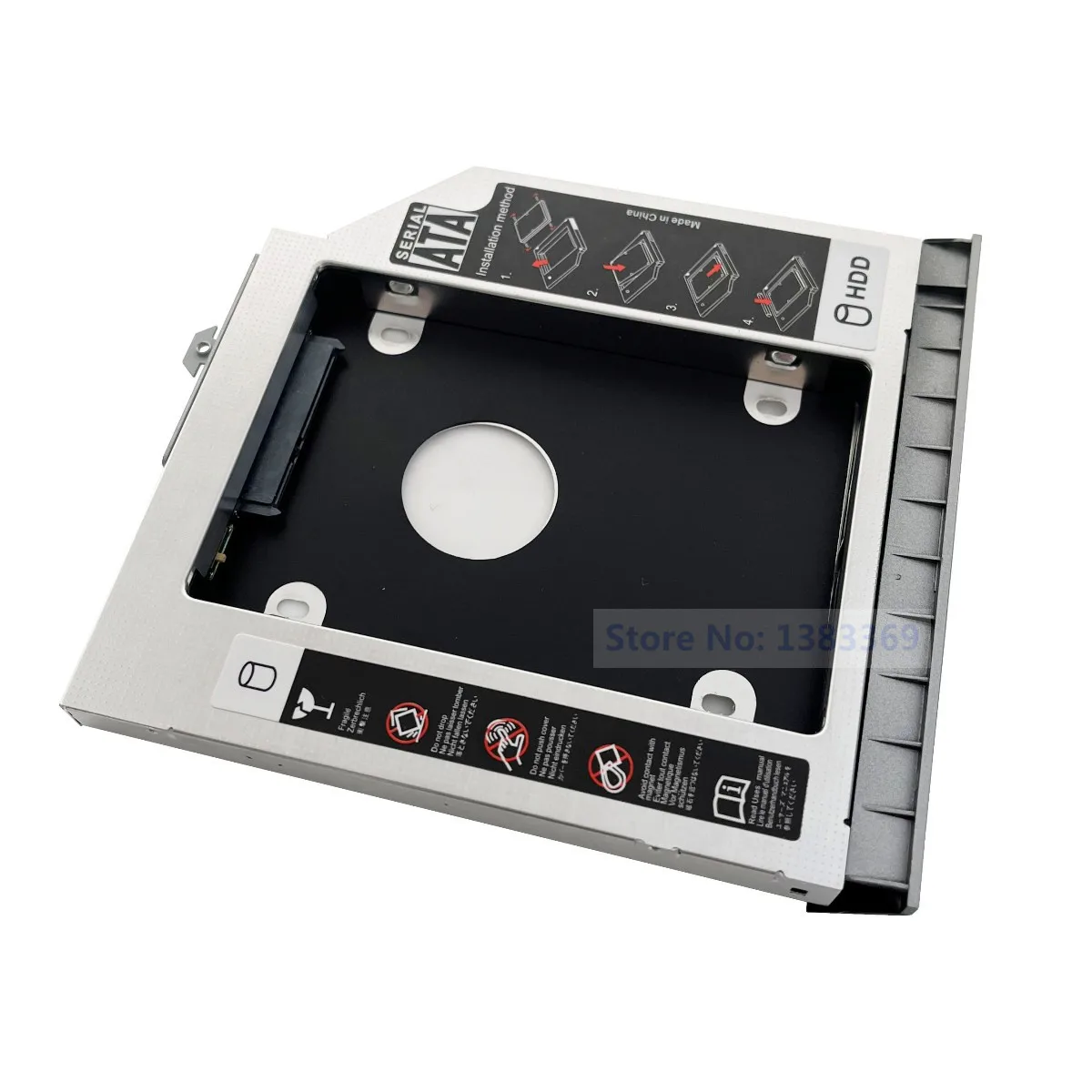 With Bezel Bracket 2nd HDD SSD SATA Hard Drive Optical Bay Caddy Frame Adapter for HP EliteBook 8460P 8460W 8470P 8470W